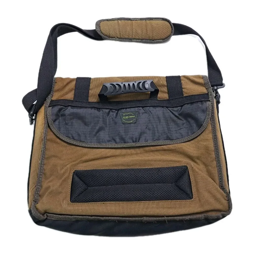 Mobile Edge Canvas Laptop Messenger Briefcase Crossbody Bag Brown School Carry